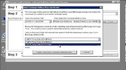 Backup for Workgroups how to restore Exchange email messages