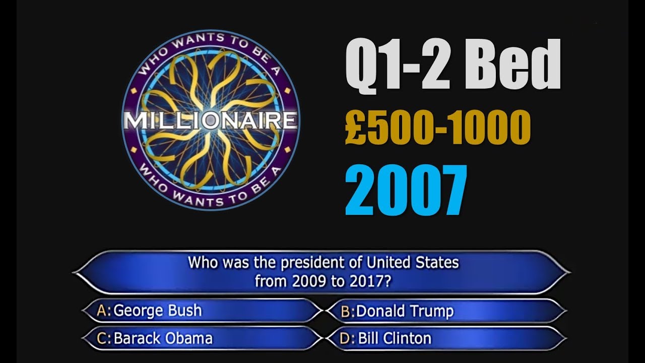 Who Wants To Be A Millionaire Q1-2 (£1000) FULL Background ORIGINAL