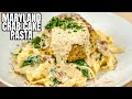 Maryland style crab cakes  homemade pasta w celebrity chef jr