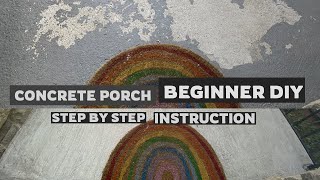 Concrete porch fix. Easy resurfacing DIY. Step by Step for beginner