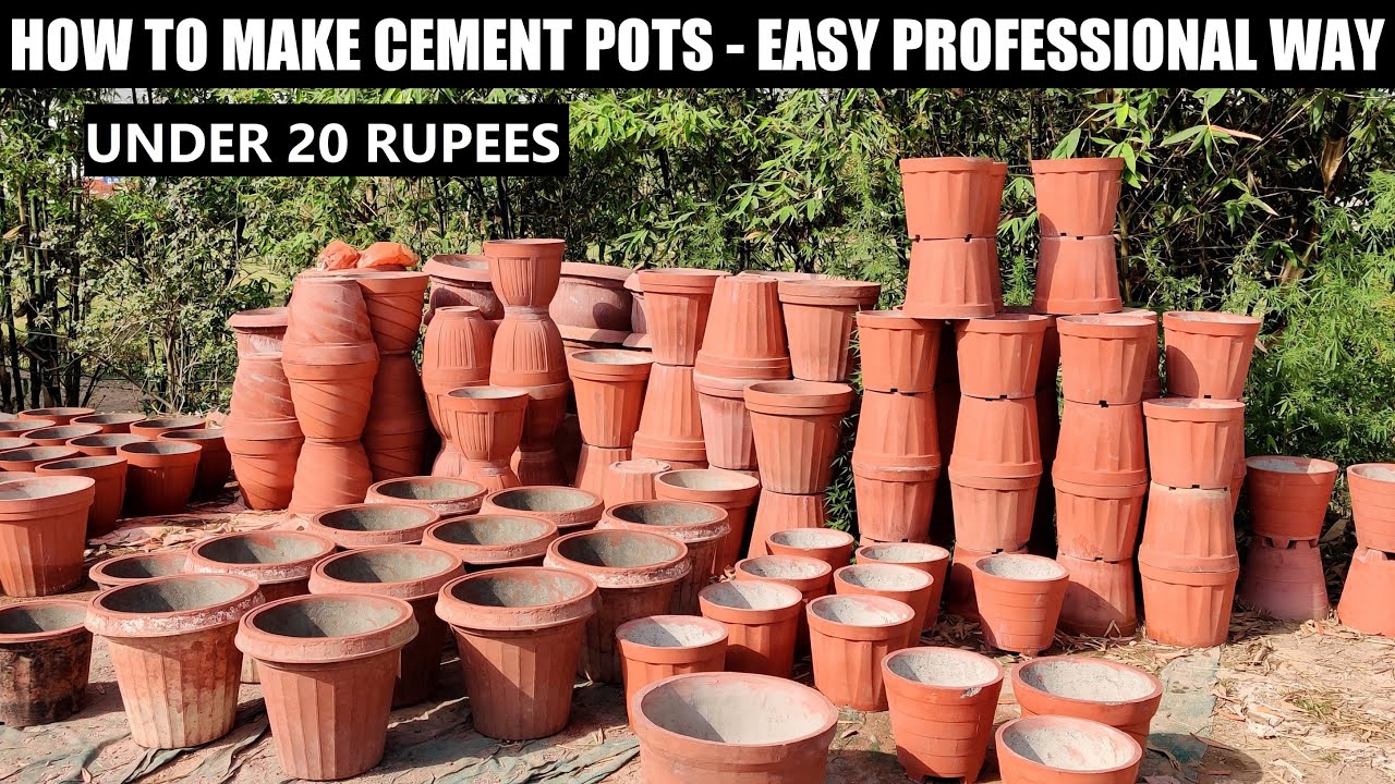 How To Make Cement Pots | EASY PROFESSIONAL WAY - YouTube