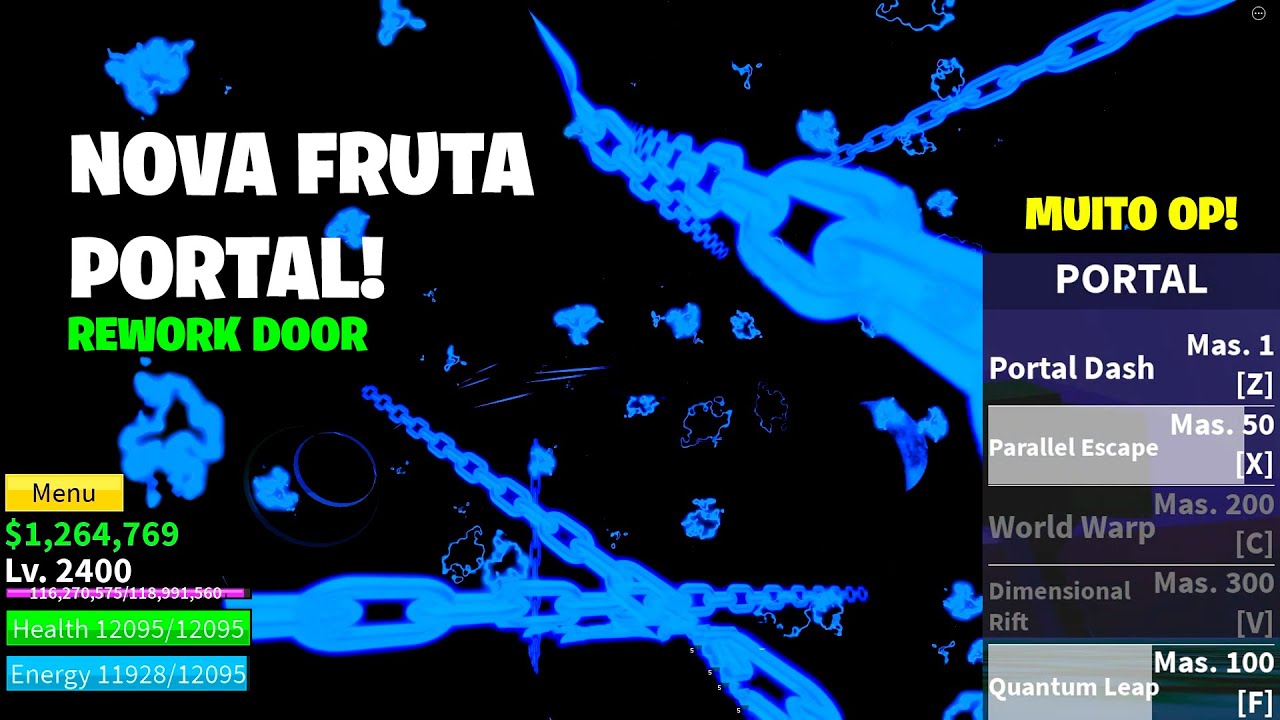 fruta portal blox fruit e logia em dano