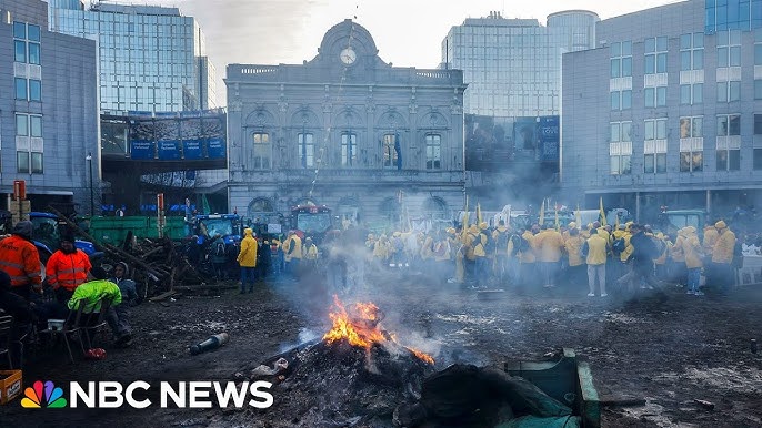 European Farmers Surround European Parliament Building To Demand Reforms