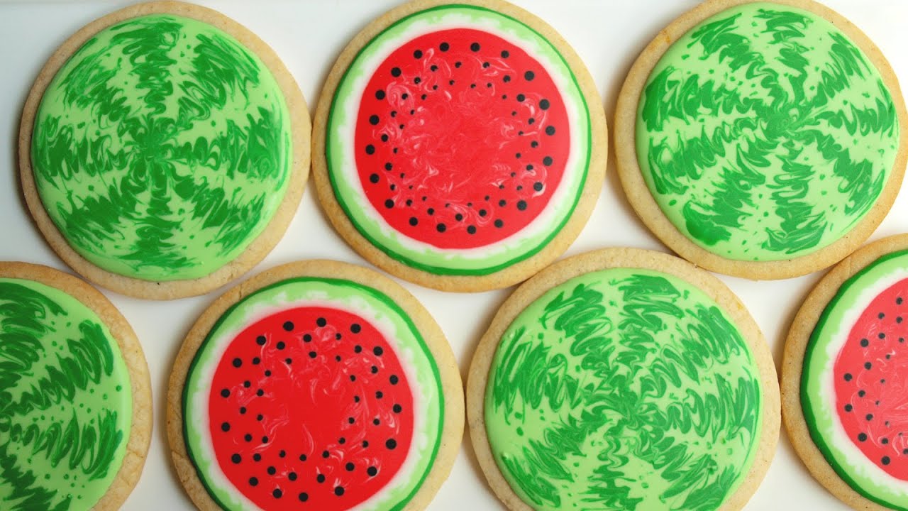 How To Decorate Watermelon Cookies! - YouTube