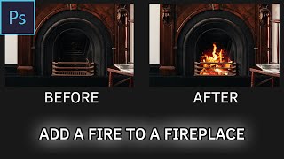 How to add a fire into an empty fireplace | Photoshop Tutorial screenshot 4