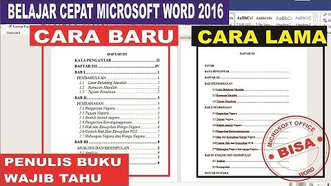 Tutorial Daftar Isi Otomatis Di Microsoft Word 2016 | Belajar Microsoft Word 2016