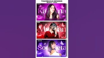 Before and after Thumbnail Made in Photoshop #thumbnail #thumbnailtutoiral  #youtubethumbnails