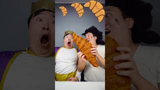 SMALL MEDIUM BIG Emoji FOOD CHALLENGE | The best delicious bread 🥐mukbang asmr #shorts