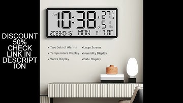 LED Multifunctional Wall Clock Large Screen Digital Temperature Humidity Date Display Sitting Hangin