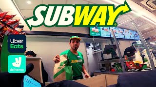 DELIVERING FAST FOOD ON A MONDAY? Subway and McDonald's for UberEats & Deliveroo In London