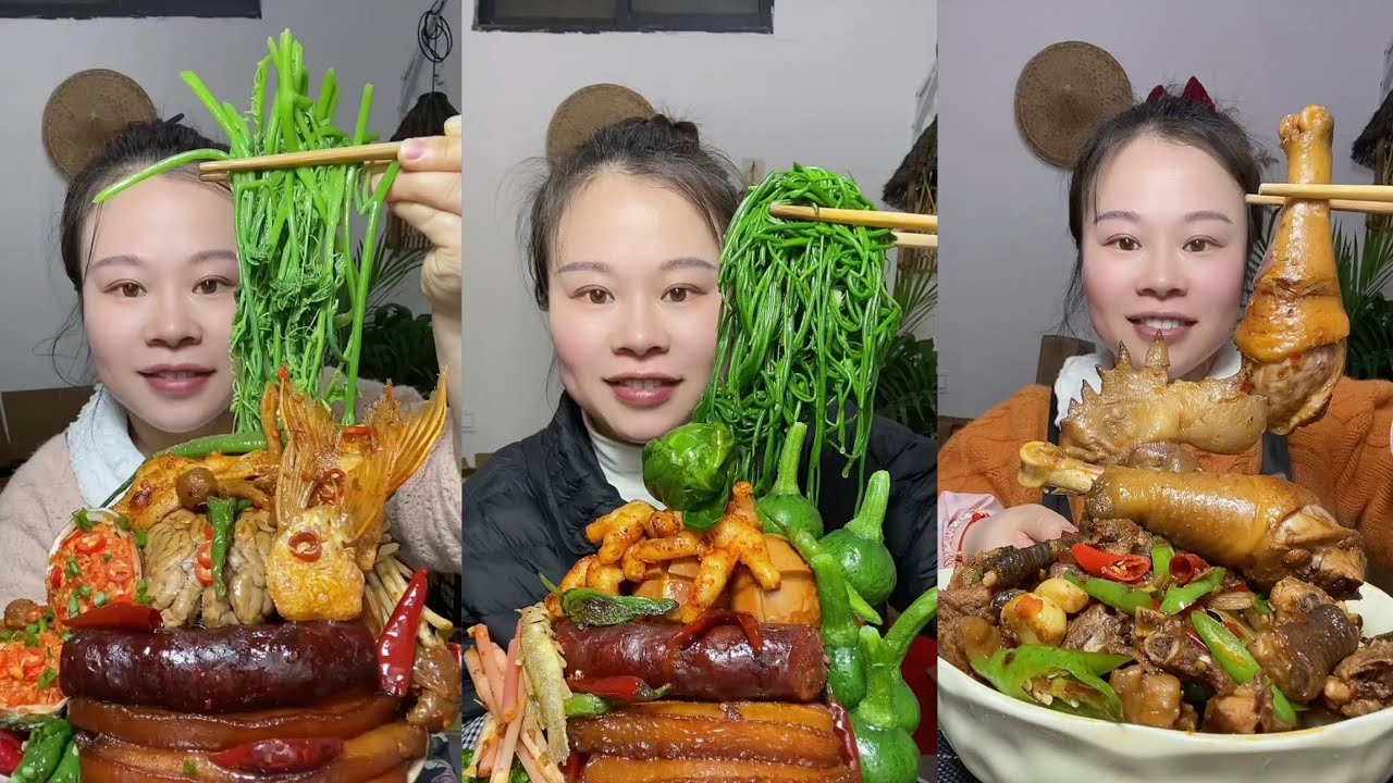Mukbanng #14 Eat PORK BELLY, Chicken 🍗🍗, Meat 🍖🍖 {,Seav Ly |..#belly #mukbang #eatingshow 