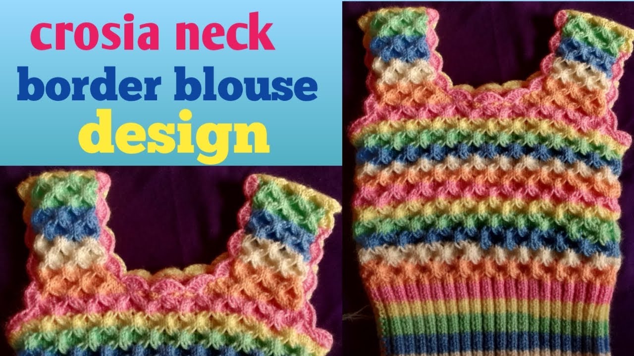 new easy crosia flower neck and shoulder blouse design beautiful