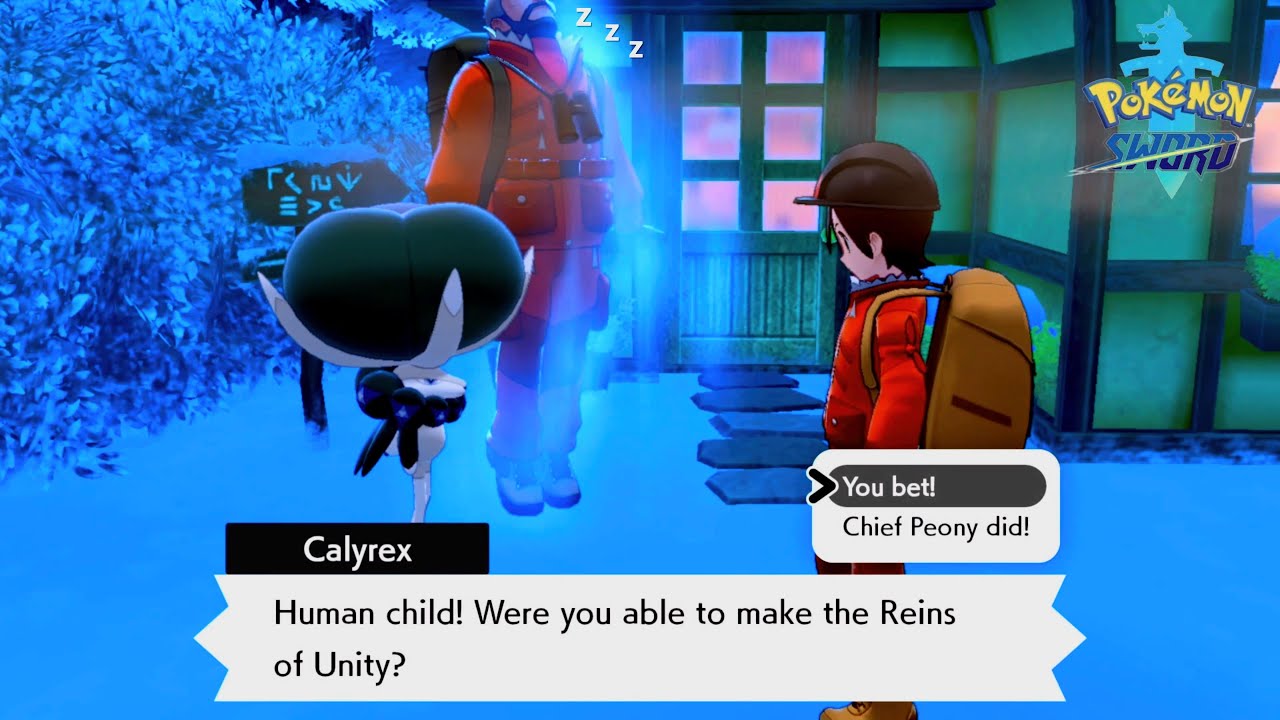 Pokémon Sword & Shield: Calyrex Trolling Peony Again, Make "Reins of Unity" & Exploring Mountains!