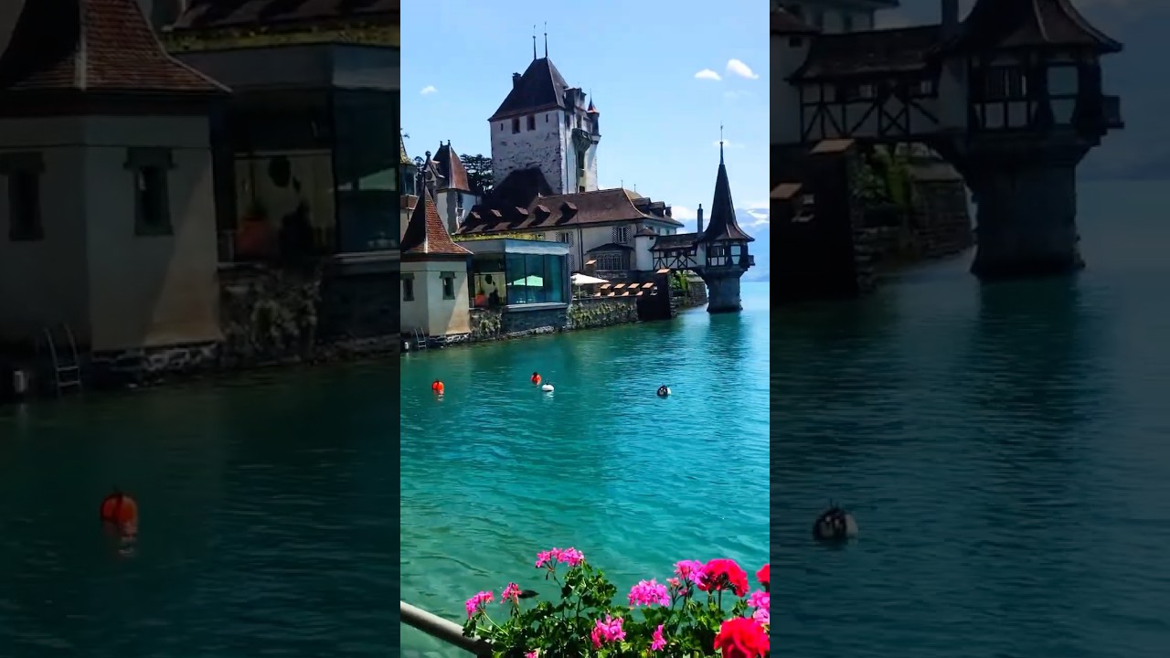 🇨🇭🏔️🏰🌊✨Beautiful Castle on Lake Thun, Switzerland! Красивый замок на озере Тун, Швейцария