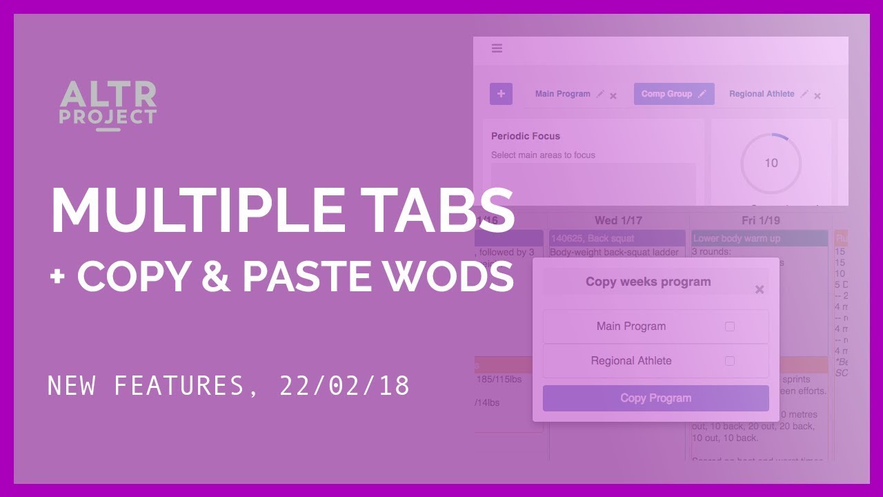 NEW FEATURE! Multiple tabs + easy copy & paste WODs - YouTube