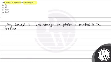 The energy of a photon of wavelength \( \lambda: \) (A) \( h c \) (B) \( \lambda h \) (C) \( h c...