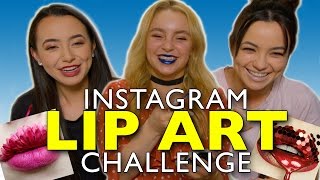 Instagram LIP ART CHALLENGE with Alexa Losey - Merrell Twins