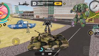 Rope Hero 3 (Leopard Stripe Army Tank Destroy Black Car Robot) Rope Hero Games - Android Gameplay HD screenshot 5