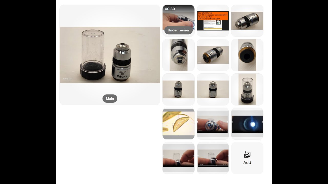 *CLEAN GLASS* Olympus A 40 PO 0.65 0.17 Strain-Free MS Objective Lens RMS 34022