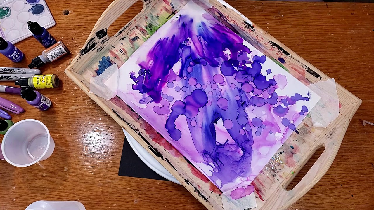 Alcohol Ink on Vellum | Butterfly Project pt 6 | "Purple" - YouTube