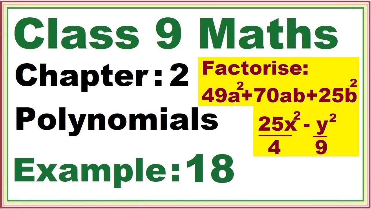 Example (18) Chapter:2 Polynomials | Ncert Maths Class 9 - YouTube