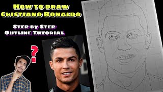 How to draw Cristiano Ronaldo | Step by Step Outline Tutorial for beginners