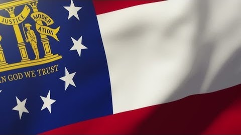 4K Georgia flag waving in the wind. Looping sun rises style. Animation loop Stock video