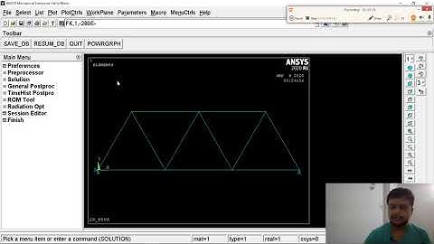 2D TRUSS - Static structural analysis using Ansys Apdl