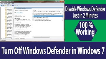 Easy Way to Turn Off Windows Defender in Windows 7