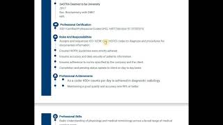 Sample Resume Medical Coder | Experience and Freshers Coders |  resume examples | CV medical coders.