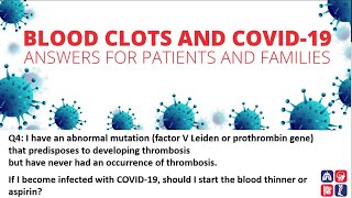 Genetic issues, thrombosis and COVID-19 - what to do.