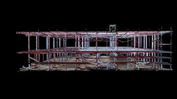 Steel structure as built Point Cloud - Captured by OmniSLAM R8+ Survey-grade SLAM LiDAR Scanner