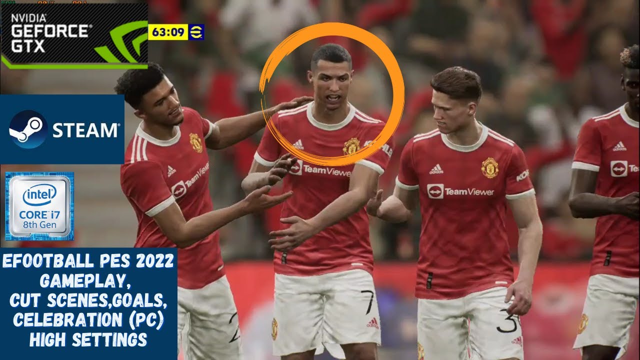 eFootball 2022 Gameplay (PC) | PES 22 | High Settings NVIDIA GTX 1060 6GB | First Match MAN U vs FCB