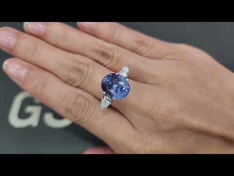 Unheated blue sapphire oval cut 7.55 carats, Sri Lanka Video  № 1