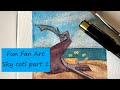 Fan art sky cotl part 1 isle of dawnmini watercolour paintings