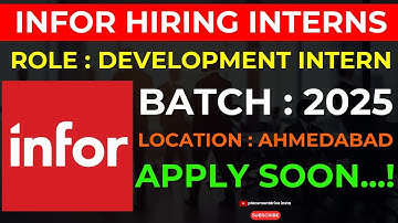 Infor Development Intern | Ahmedabad | 2025 Graduate Leadership Program"