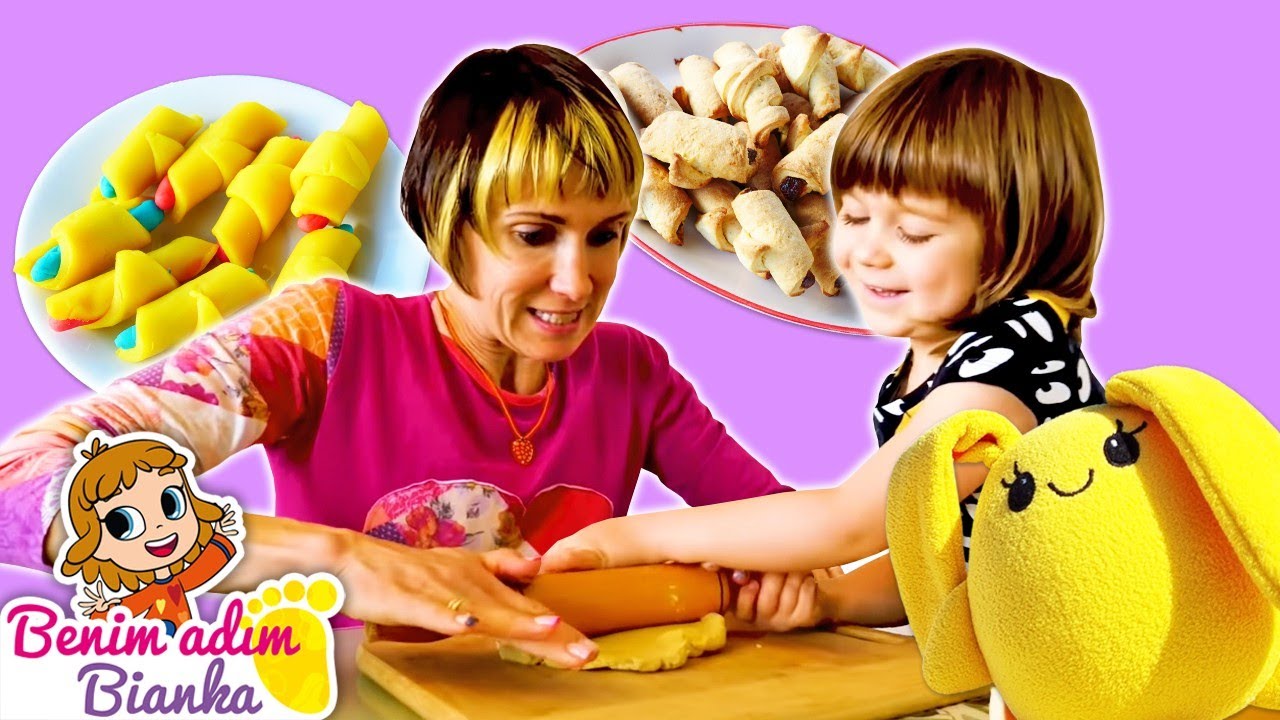 Bianka ile rulo kurabiyesi yapalım! Anne kız videosu. Çocuklar için yemek tarifleri