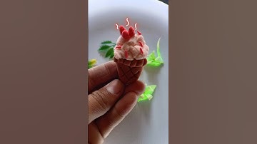 How to make clay ice-cream cone #trending #viral #diykeychain #new #shorts