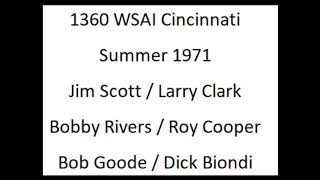 Popular Cincinnati Radio Station WSAI 1360 AM recorded in studio for high quality sound. Summer 1971