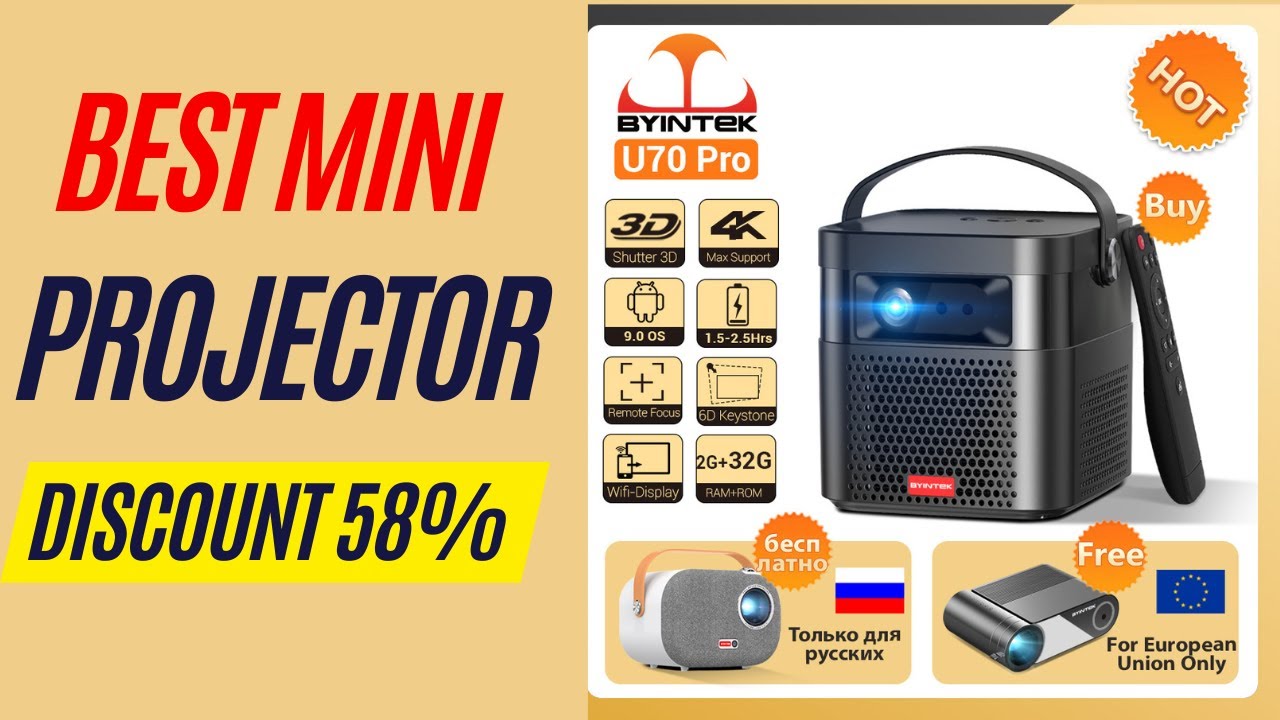 Lunettes 3D BYINTEK Rechargeables Pour Projecteur DLP - UFO P20 R19 U70 Pro - Films Et Jeux 3D