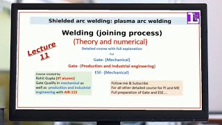 (Lecture 11) Welding complete course- shielded gas welding  plasma arc welding