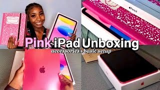 pink ipad 10th generation (256GB) unboxing + Apple pencil setup & accessories 📦💕