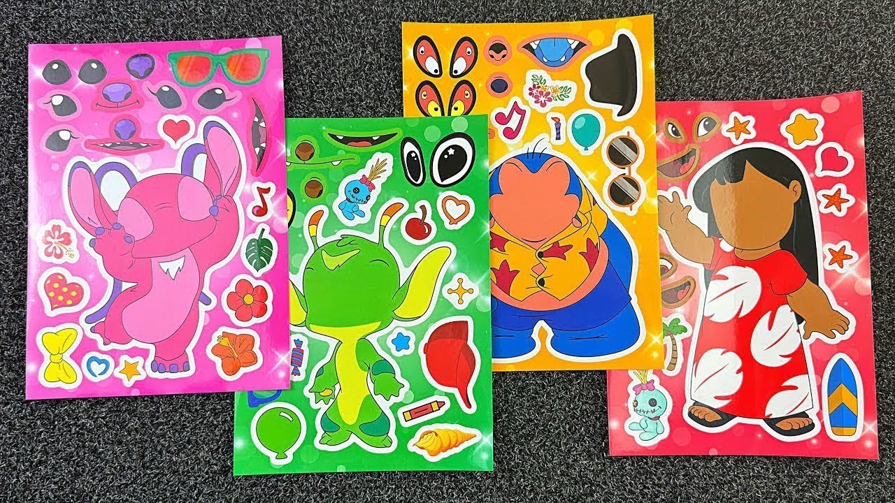spaper diy💙] DISNEY LILO Make a Face STITCH STICKER BOOK, STITCH &THEIR ...