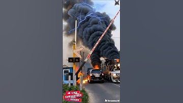 Train Crashes in small railroad crossing.#train #traincrashes #railroad #gta #roblox #railway