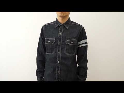 MOMOTARO JEANS 桃太郎ジーンズ 出陣 特濃 セルビッチ デニム ワークシャツ ワンウォッシュ ビンテージ デニムシャツ ピンク耳 ジンバブエ コットン 日本製 岡山 児島 SJ091D