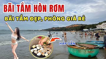🌊 Bãi Tắm Hòn Rơm Mũi Né: Bãi Tắm Tuyệt Đẹp, Phòng Giá Rẻ. Du khách ăn hải sản tươi ngon tại chỗ 🦑