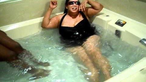 woman in the hot tub