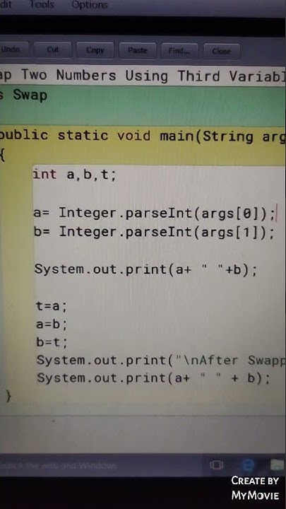 swap 2 number using third variable in Java programming - YouTube