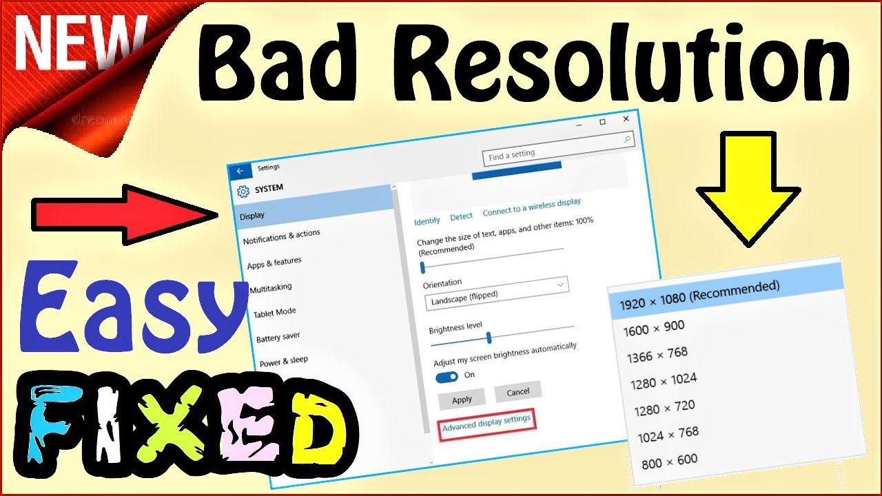 Fix Resolution On Windows 10 How To Fix Stretched Resolution On Windows 10 8 Youtube