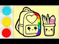 Sand painting school backpack &amp; ABC song for kids